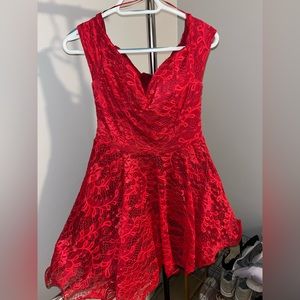 Windsor red lace off the shoulder mini dress. WORN ONCE! Great condition!